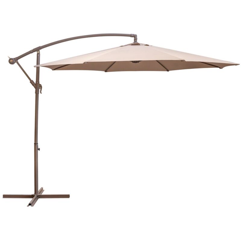 

Lolahome - Parasol de jardín excéntrico Tessa apertura manivela beige de aluminio de Ø 300 cm