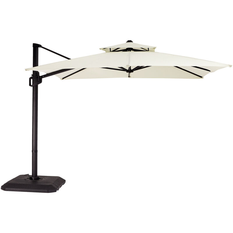 Hoerfuriy - Parasol De Jardin Exterieur, Parasol DéPorté 3x3M, 8 Baleines à Double Couche, Rotation à 360°, Anti-UV, Parasol Excentré Inclinable Pour