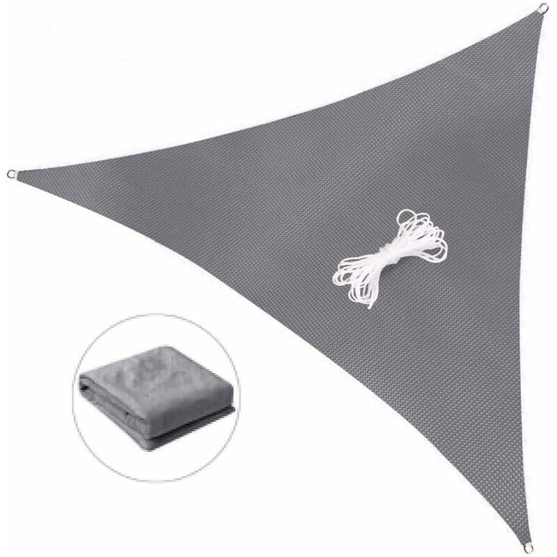 parasol de jardin exterieur,Voile d'ombrage Triangulaire 3.6 X 3.6m Voiles d'ombrage pour Patio Toile Imperméable Une Protection des Rayons UV à 98%,