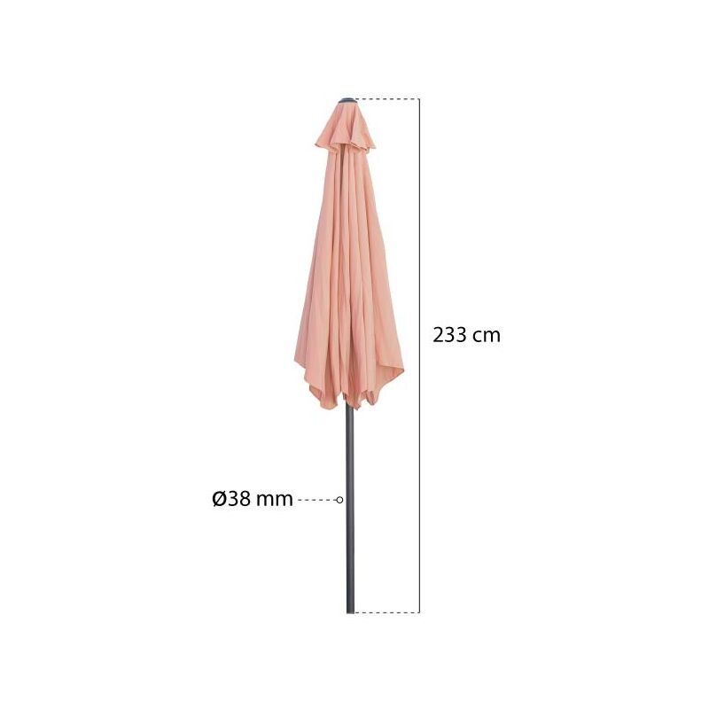 

Lolahome - Parasol jardín fijo con manivela y ventana de ventilación beige de aluminio Ø 270 cm