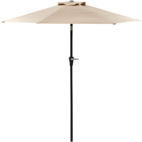 Parasol de jardin hexagonal inclinable Outsunny Ø 2,3 x 2,16H m métal polyester haute densité beige