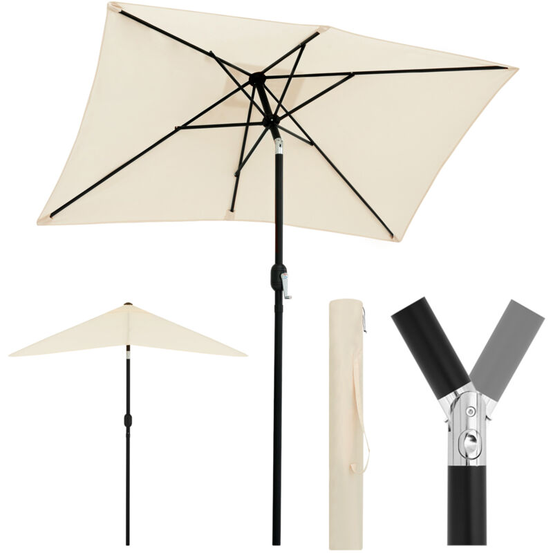 Parasol de Jardin Inclinable Woltu Parasol Rectangulaire inclinable de Jardin, 206x135cm, Beige