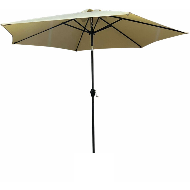 Parasol de jardin orient avec inclinaison réglable en beige, Poids 4,5 kg Dimensions L270 x l270 x H235 cm