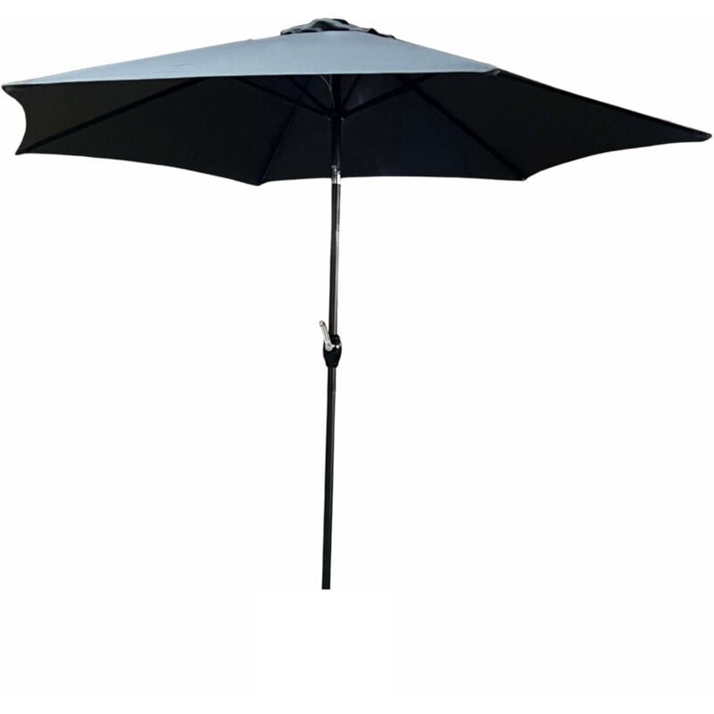 Parasol de jardin orient avec inclinaison réglable en gris foncé, Poids 4,5 kg Dimensions L270 x l270 x H235 cm