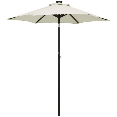 Parasol de Jardin/Parasol avec lumières LED Sable 200x211 cm Aluminium 98812
