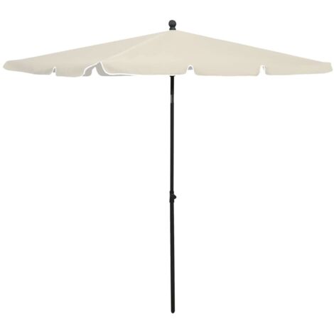 Parasol de Jardin/Parasol avec mât 210x140 cm Sable 94087