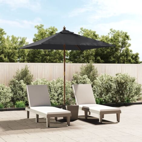 Parasol de jardin-Parasol de balcon avec mât en bois noir 198x198x231 cm 335129