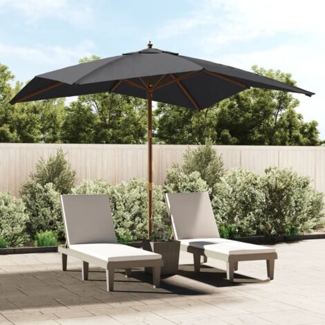 Parasol de jardin-Parasol de balcon avec mât en bois noir 300x300x273 cm 501906