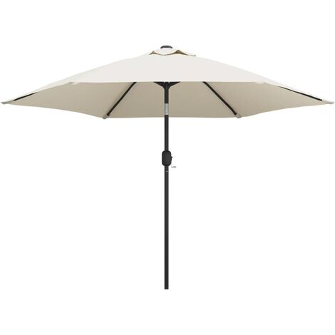 Parasol de Jardin/Parasol sable blanc avec poteau en acier 3m 18227