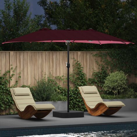 Parasol de jardín Rojo burdeos 385 x 209 x 244 cm tela