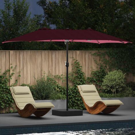 Parasol de jardin Rouge bordeaux 385 x 209 x 244 cm tissu vidaXL
