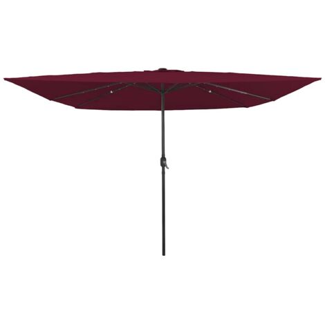 Parasol de jardin Rouge et Noir 295 x 295 x 245 cm vidaXL