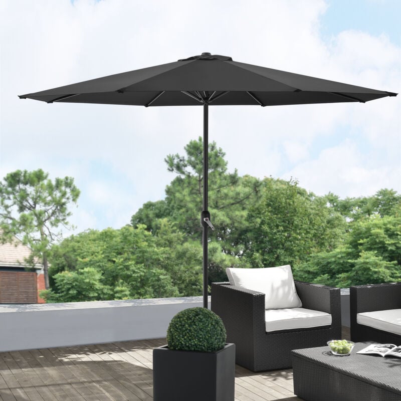 Parapluie du jardin avec poteau en acier h 230 cm Vêtements hydrophuggy diverses couleurs taille : Noir