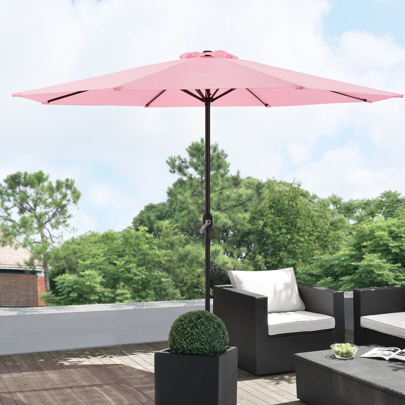 Parasol de Jardin Budapest Polyester Acier 300 x 230 cm Rose Pastel [ Casa.pro