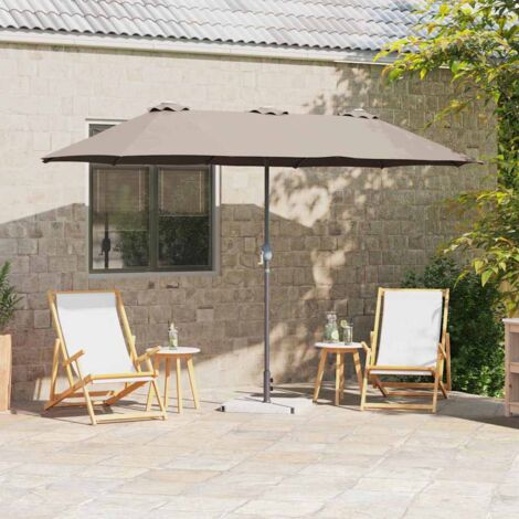 Parasol de jardín Taupé 370 x 197 x 239 cm vidaXL