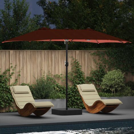 Parasol de jardín Terracota 385 x 209 x 244 cm tela