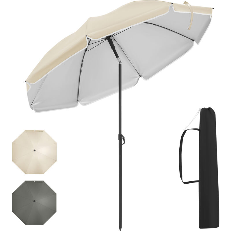 Parasol de Jardin Woltu Parasol Inclinable Ø175 cm, Hauteur Réglable, en Tissu Anti-UV à upf 50+, Beige