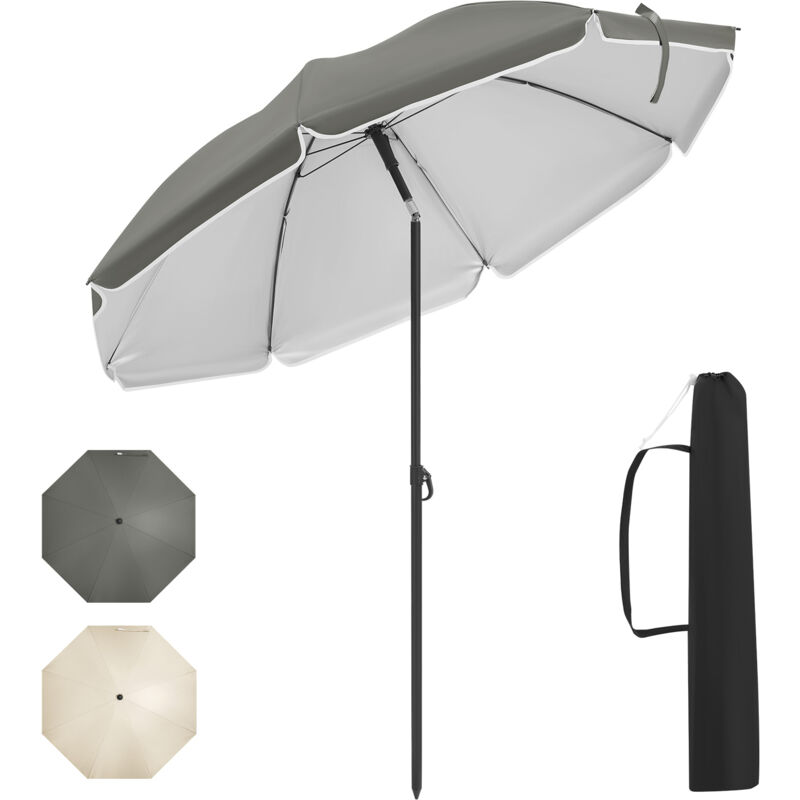 Parasol de Jardin WOLTU, Parasol Inclinable Ø135 cm, Hauteur Réglable, en Tissu Anti-UV à UPF 50+, Gris Foncé