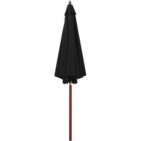 Parasol de jardin,Parasol avec mât en bois 300x258 cm Noir CFW73766