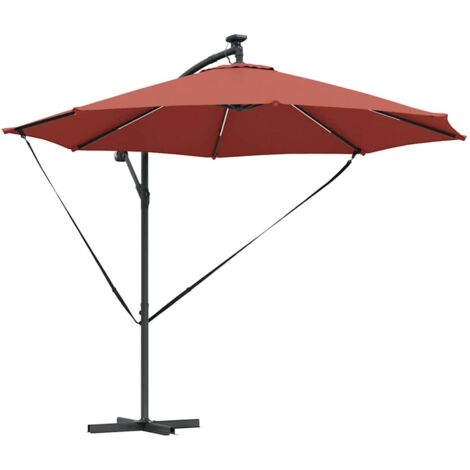 Parasol de jardin，Parasol banane à mât déporté Couleur terre cuite CFW88591