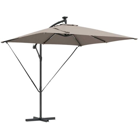 Parasol de jardin，Parasol banane à mât déporté Taupe 249 x 249 x 250 cm CFW87930