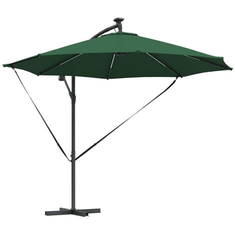 Parasol de jardin，Parasol banane à mât déporté Vert 294 x 294 x 248 cm CFW14024