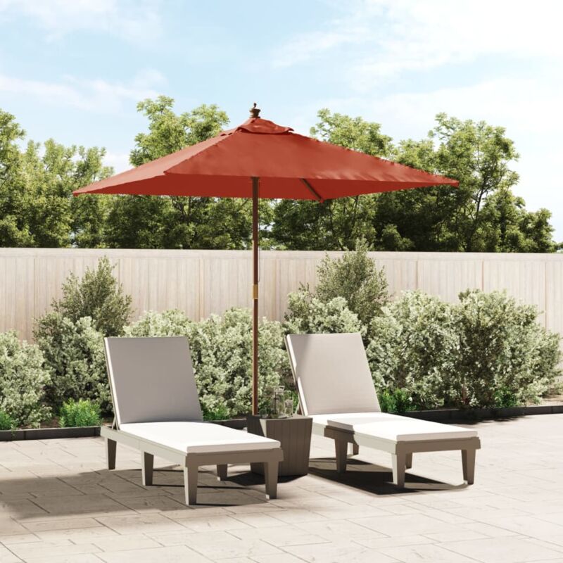 Parasol de jardin,Parasol de balcon avec mât en bois terre cuite 198x198x231 cm CFW52838