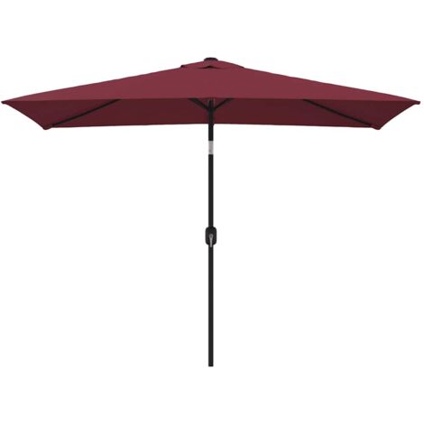 Parasol de jardin，Parasol d'extérieur avec mât en métal 300x200 cm rouge bordeaux CFW51689