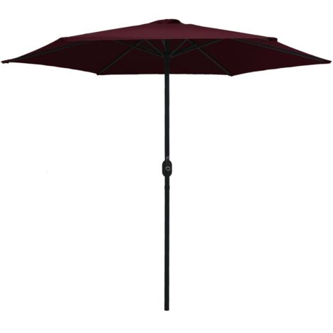 Parasol de jardin，Parasol d'extérieur et mât en aluminium 270x246 cm rouge bordeaux CFW52475