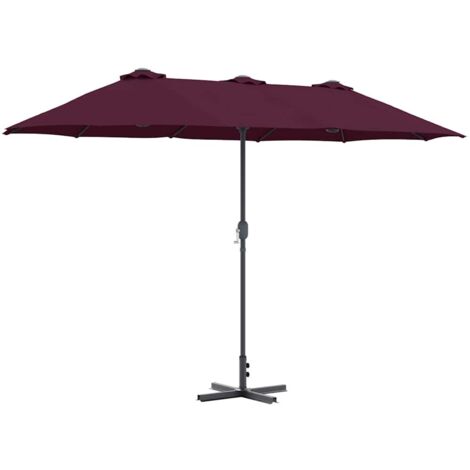 Parasol de jardin，Parasol d'extérieur Rouge bordeaux 370 x 197 x 239 cm CFW36783