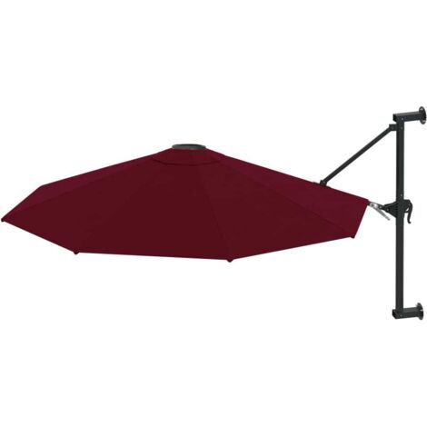 Parasol de jardin，Parasol mural avec mât en métal 300 cm Bordeaux CFW34841