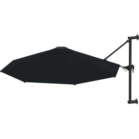 Parasol de jardin，Parasol mural avec mât en métal 300 cm Noir CFW93149