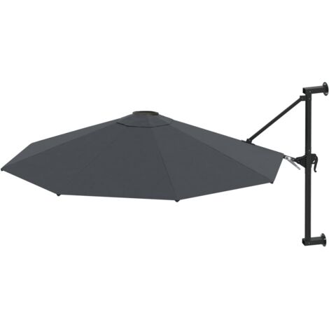 Parasol de jardin，Parasol mural avec mât métallique 300 cm Anthracite CFW25175