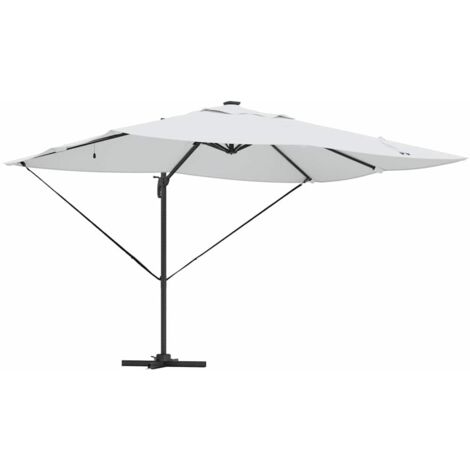 Parasol de jardin，Parasol Roma à Bras Déporté Beige et Noir 352 x 251 x 265 cm CFW23921