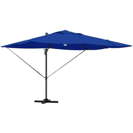 Parasol de jardin，Parasol Roma à Bras Déporté Bleu et Noir 352 x 251 x 265 cm CFW30780