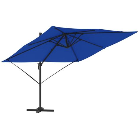 Parasol de jardin，Parasol Roma Bleu 286 x 285 x 265 cm Polyester et Aluminium CFW52491