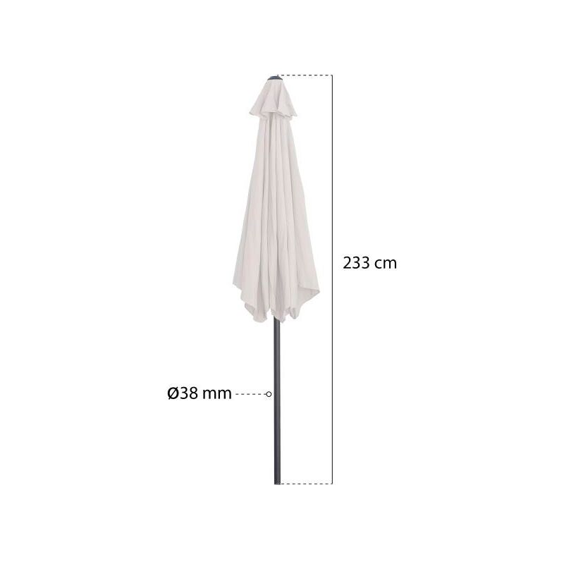 

Lolahome - Parasol jardín fijo con manivela y ventana de ventilación beige de aluminio Ø 270 cm