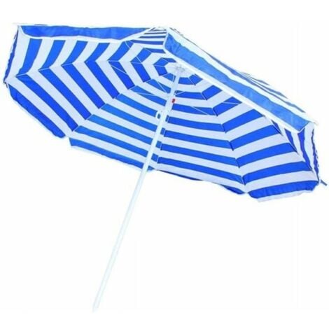 JARDIBRICODECO Parasol de plage Ø160 CM Blanc/Impression Bleu stockissimo