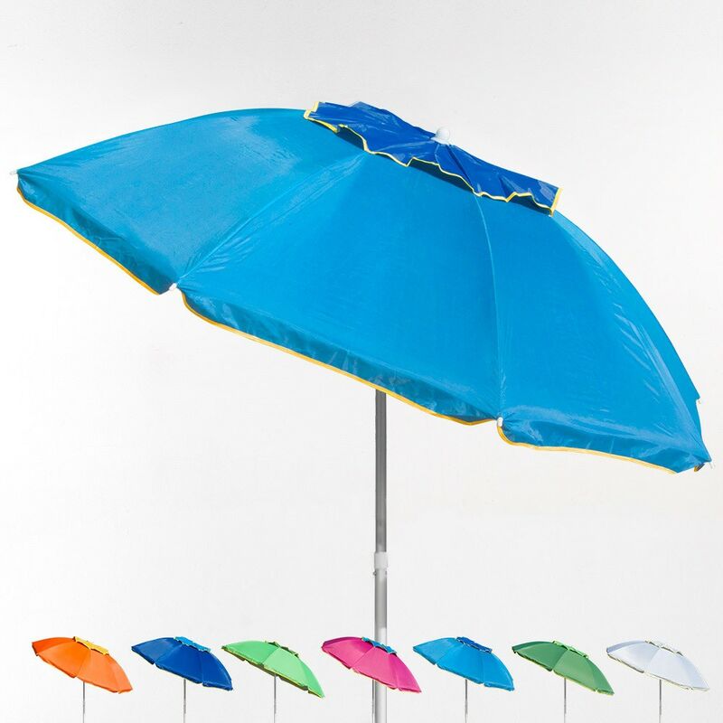 Parasol de plage en aluminium 180 cm de diamètre avec coupe vent et protection uv Corsica | Turquoise