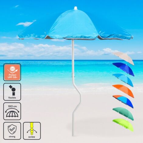 Parasol de plage 180 cm coupe-vent anti UV Prometeo Girafacile