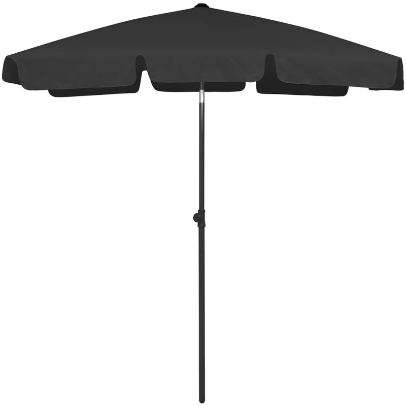 Parasol de plage 180 x 120 cm noir