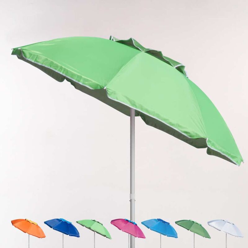 Beachline - Parasol de plage 200 cm aluminium anti-vent protection uv Corsica Couleur: Vert