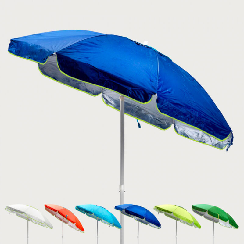 Parasol de plage 200 cm anti-vent protection uv Sardegna | Bleu