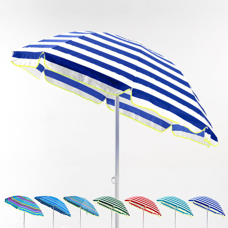Beachline - Parasol de plage 200 cm portable coton Taormina Couleur: Motif la Mer 7