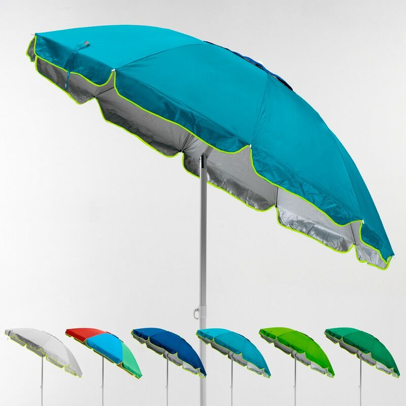 Beachline - Parasol de plage 220 cm anti-vent protection uv Portofino Couleur: Turquoise