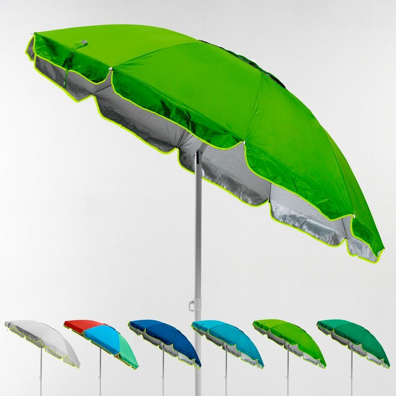 Beachline - Parasol de plage 220 cm anti-vent protection uv Portofino Couleur: Vert