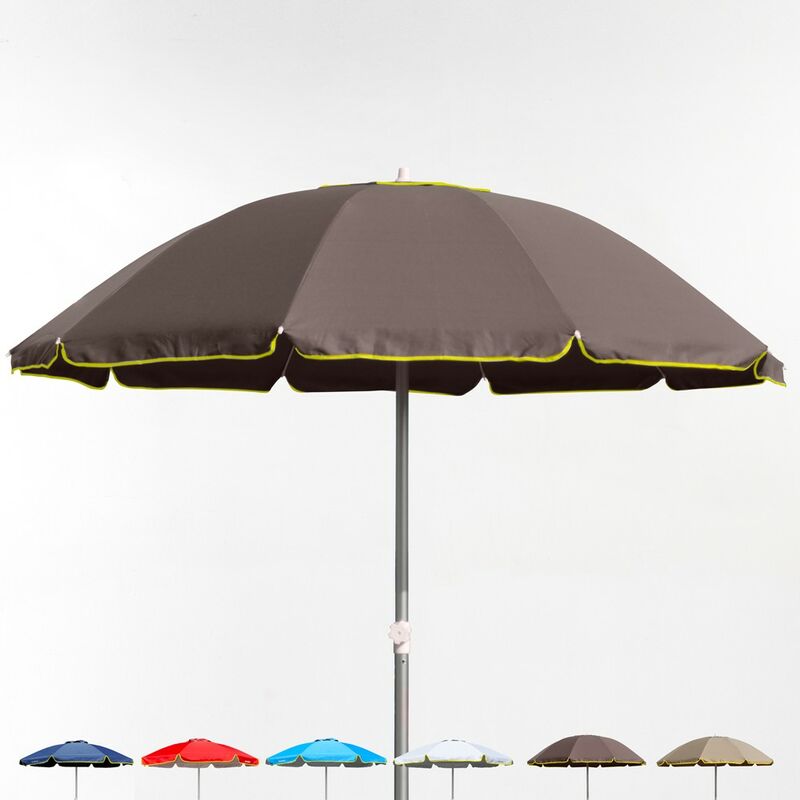Beachline - Parasol de plage 220 cm coupe-vent professionnel anti uv Bagnino Fluo Couleur: Marron