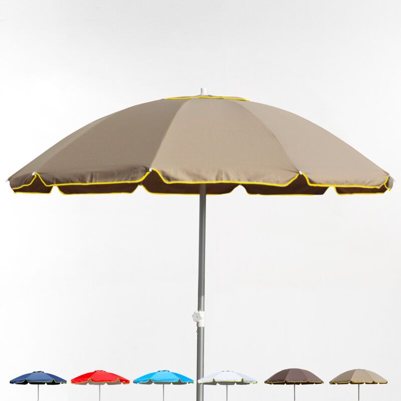 Beachline - Parasol de plage 220 cm coupe-vent professionnel anti uv Bagnino Fluo Couleur: Beige
