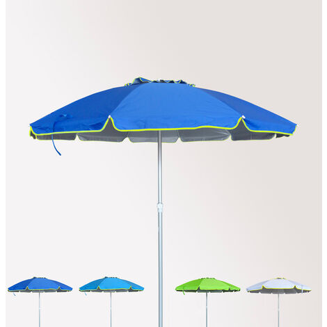 Parasol de plage 240 cm aluminium anti-vent protection uv Roma