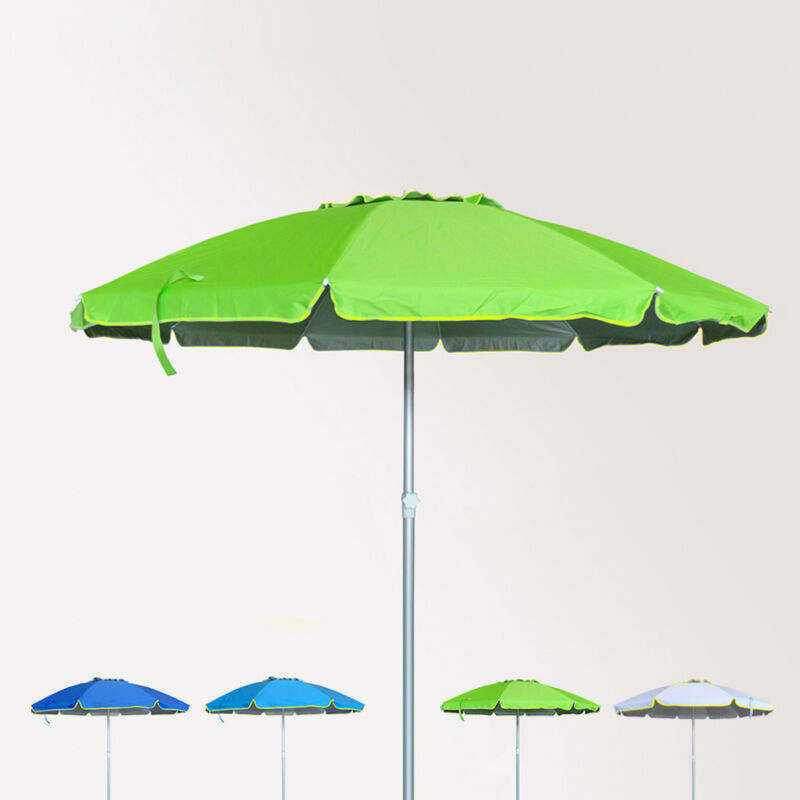 Parasol de plage 240 cm aluminium anti-vent protection uv roma Beachline